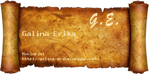 Galina Erika névjegykártya